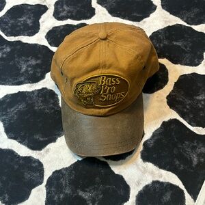 Vintage Bass Pro Shop Leather Strapback Hat